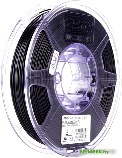 Пластик eSUN ePC 1.75 мм 500 г (черный) - фото