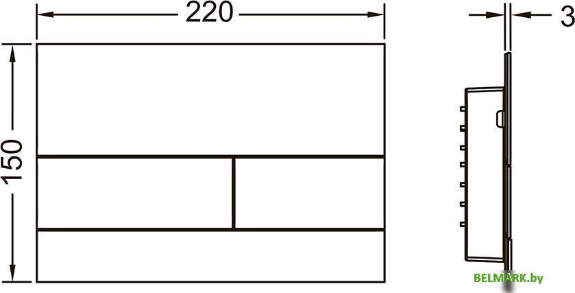 Панель смыва Tece Square II PVD 9240847 (сатин позолоченный) - фото2