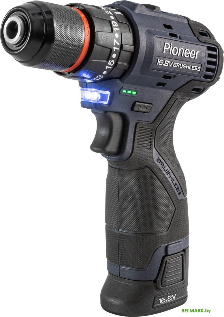 Ударная дрель-шуруповерт Pioneer Tools CID-E1602BL-22C (с 2-мя АКБ, сумка) - фото