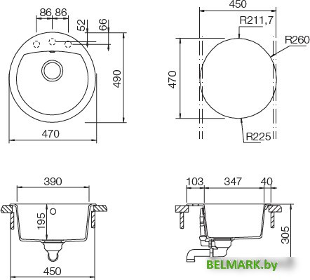 Кухонная мойка Schock Eclipse 45 (баварский камень) - фото2