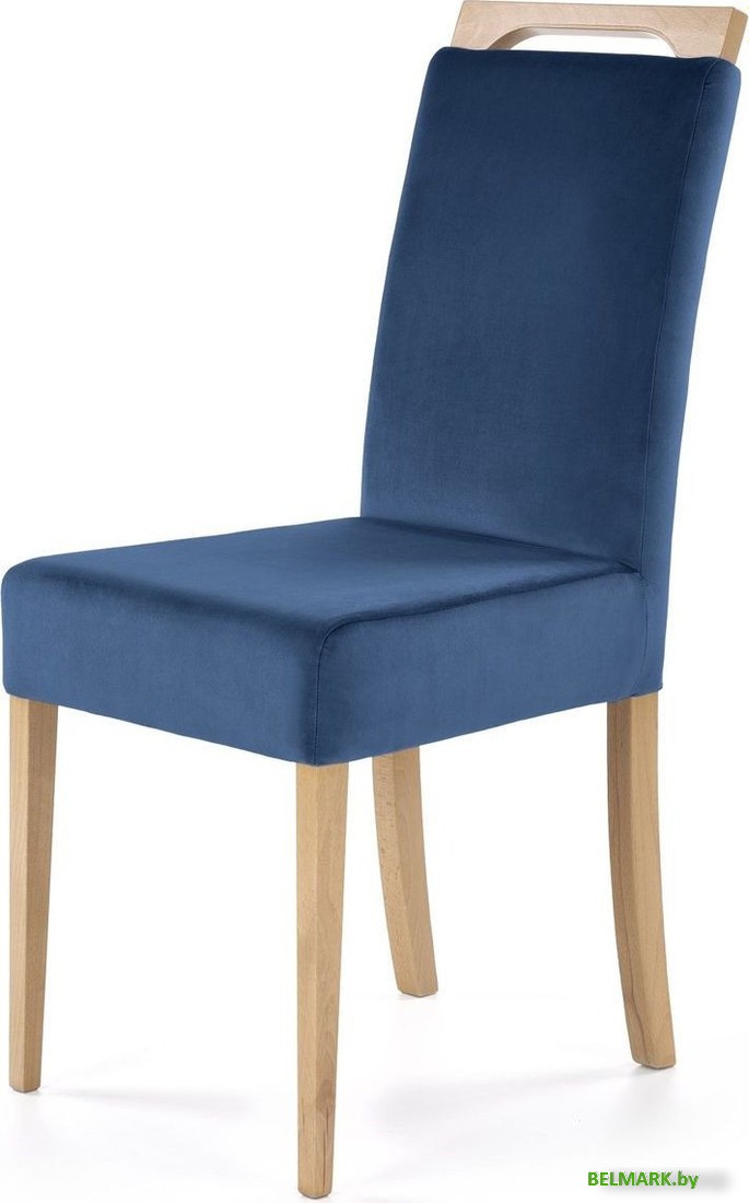 Стул Halmar Clarion Monolith 77 (синий/дуб медовый) - фото