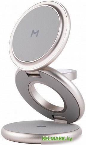 Беспроводное зарядное Magssory Disc Signature Edition 3 в 1 для Apple WCH033 (титановый) - фото