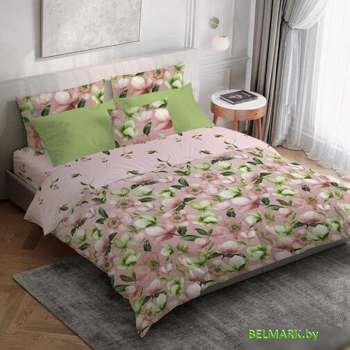 Постельное белье Реноме 2сп с Евро простыней Премиум Сады Сингапура 7275-1 (бязь) - фото