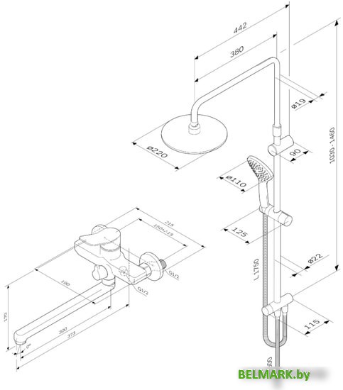 Душевая система AM.PM X-Joy F40885A94 - фото2