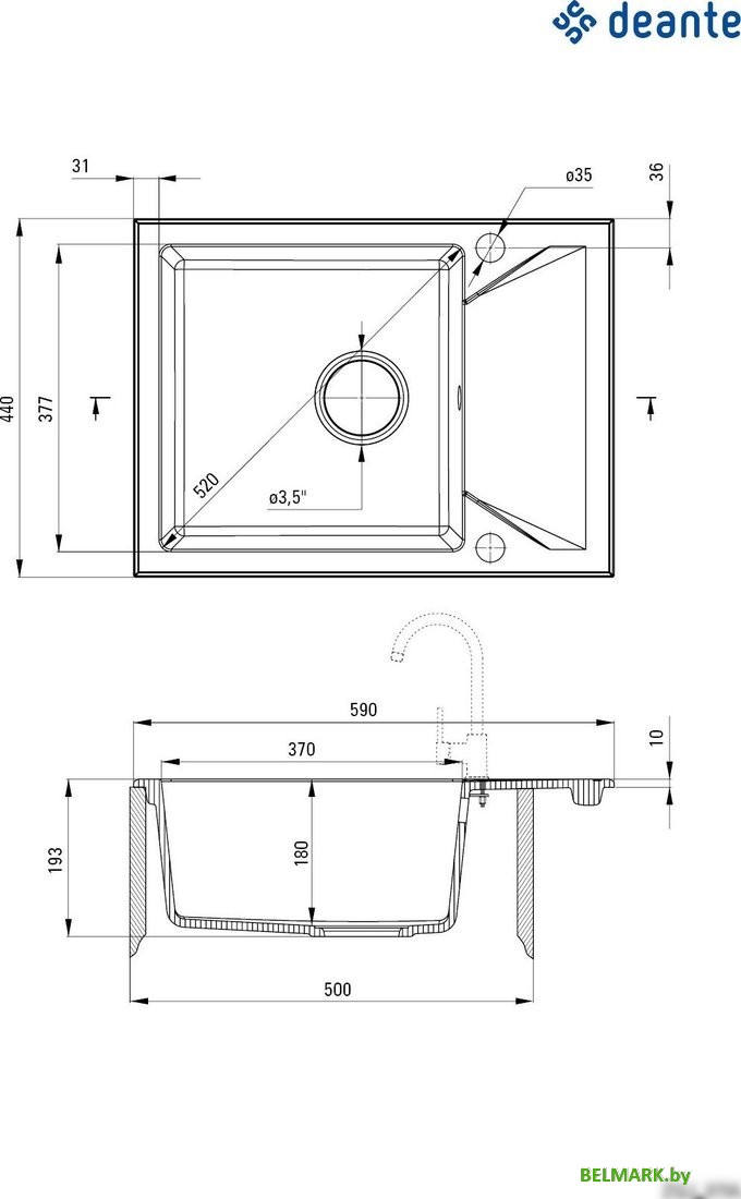 Кухонная мойка Deante ZQJ_A11A - фото2
