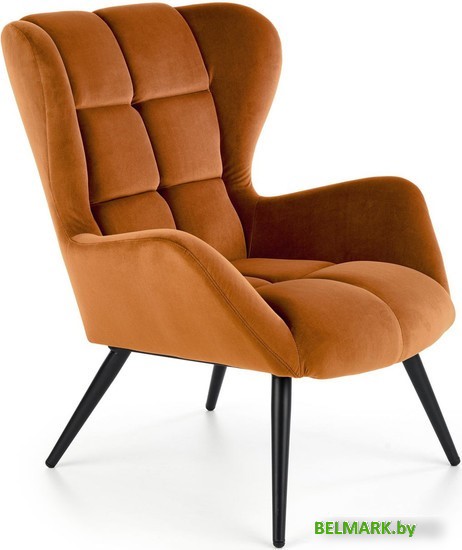 Интерьерное кресло Halmar Tyrion (корица bluvel 4215/черный) - фото