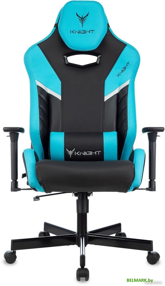 Игровое (геймерское) кресло Knight Thunder 5X (черный/голубой) - фото2