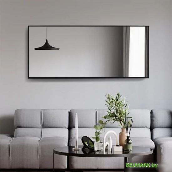 Зеркало Алмаз-Люкс М-438 140x60 (в алюминиевой раме/черный) - фото2