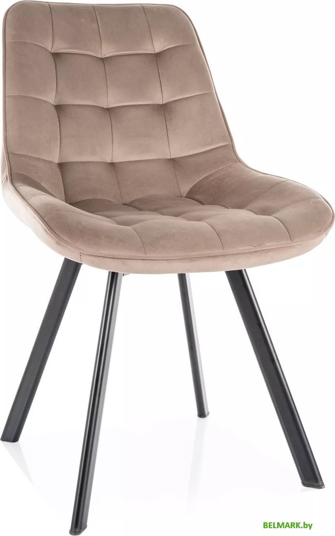 Стул Signal Monti Velvet Bluvel 40 (темно-бежевый/черный) - фото