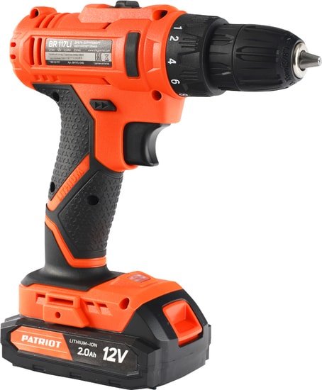 Дрель-шуруповерт Patriot BR 117Li 180301117 (с 2-мя АКБ, кейс) - фото2