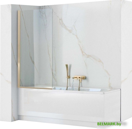 Душевая шторка Rea Elegant 70 (золото/прозрачное стекло) - фото