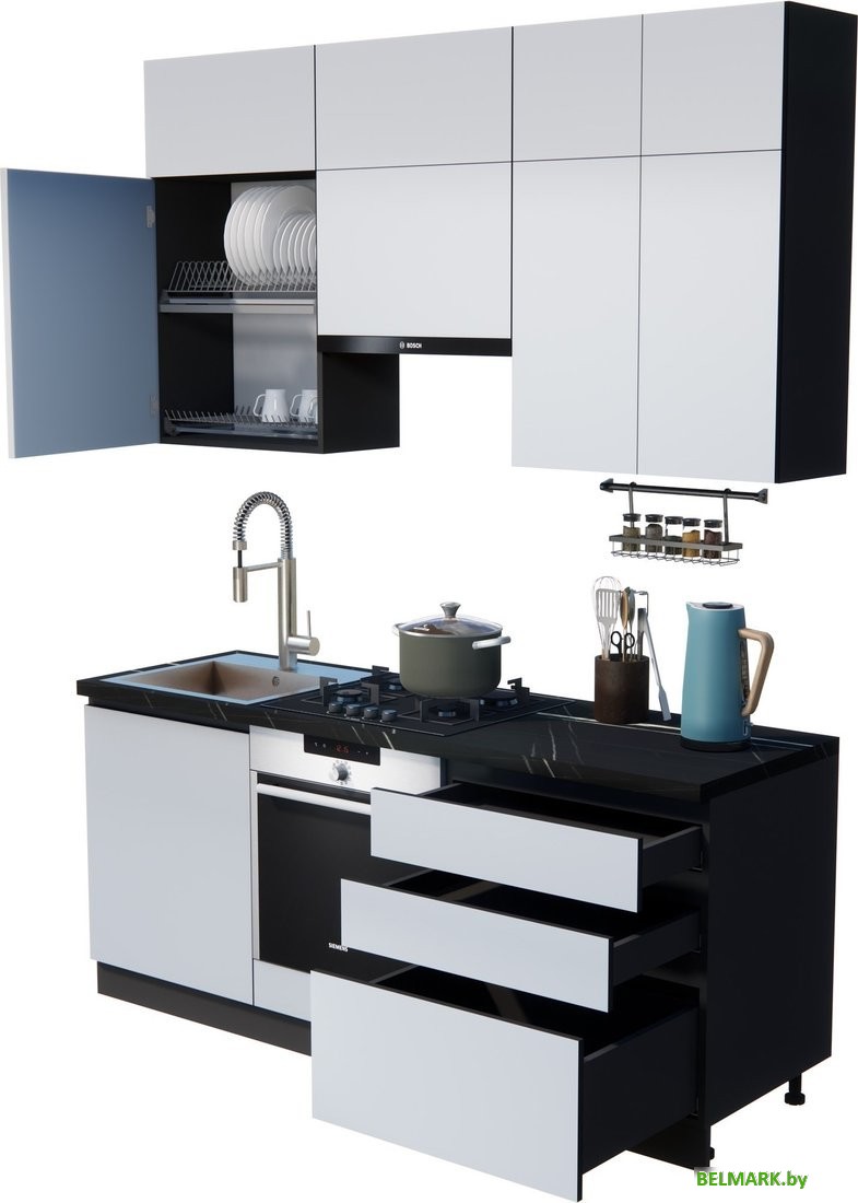 Готовая кухня ВерсоМебель Эко Премиум 1.9 (сумеречный голубой/ст. тунис) - фото2