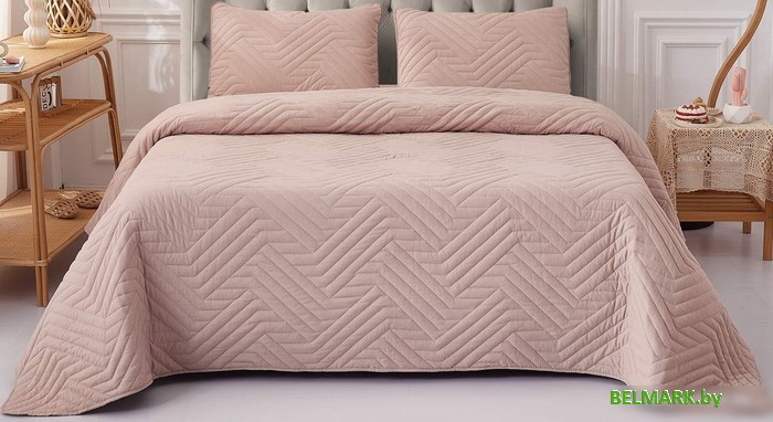 Набор текстиля для спальни Sofi De MarkO Мориц 230х250 Пок-МЦ-пд-230х250 (пудра) - фото