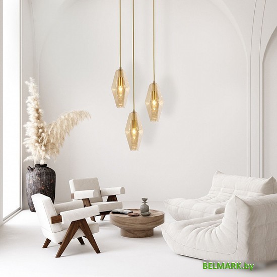 Подвесная люстра Евросвет Prism 50236/3 янтарный - фото2