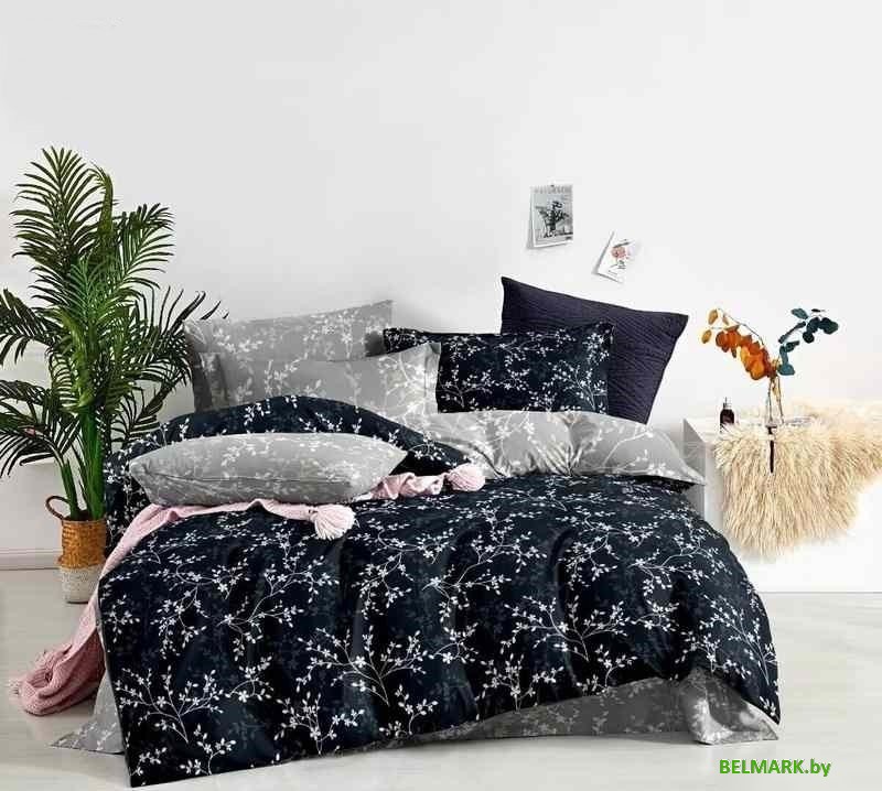 Постельное белье Реноме 2сп Темно-синяя коллекция New St-2497 (сатин) - фото