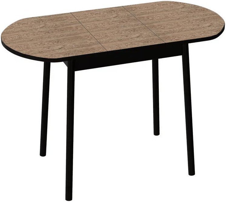 Кухонный стол ВВР Кэлли-2 раздвижной (дуб кера/черный, пластик) - фото