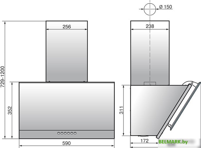 Кухонная вытяжка Elikor Рубин Stone S4 60П-700-Э4Д (топленое молоко) - фото2