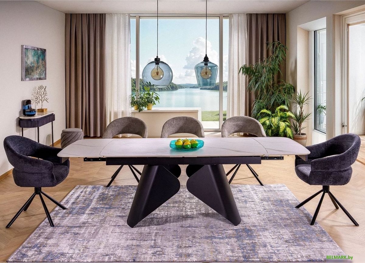 Кухонный стол Signal Armando 160-240/90 (белый/черный) - фото2