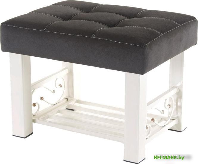 Банкетка AMC Lux 5 с полкой ткань бежевый/коричневый/бежевый 5.2Б60323 - фото