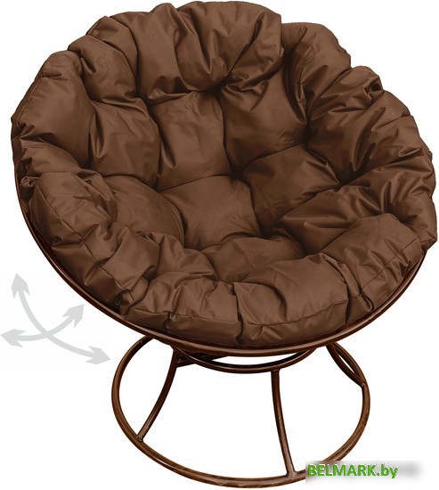 Кресло M-Group Папасан пружинка 12040205 (коричневый/коричневая подушка) - фото