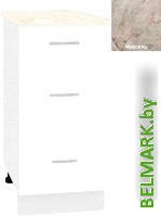 Шкаф напольный Кортекс-мебель Корнелия Лира НШ40р3ш (белый/марсель) - фото