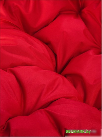 Кресло M-Group Кокос на подставке 11590106 (белый ротанг/красная подушка) - фото2