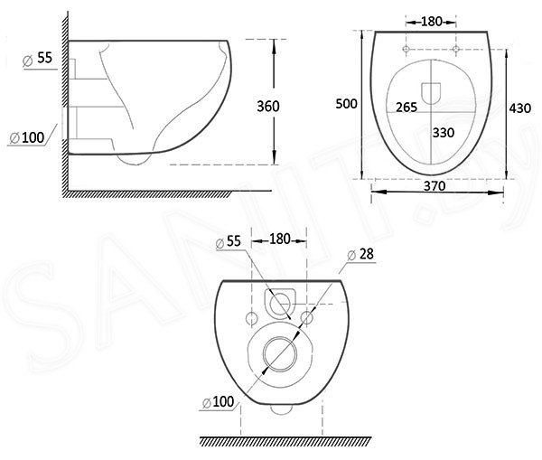 Унитаз подвесной Roxen Egg в комплекте с инсталляцией StounFix Dual Fresh 6 в 1 964032 (кнопка: хром глянец) - фото2
