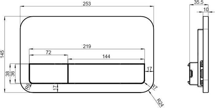 Панель смыва Villeroy & Boch ViConnect 922490AN (черный мат) - фото2
