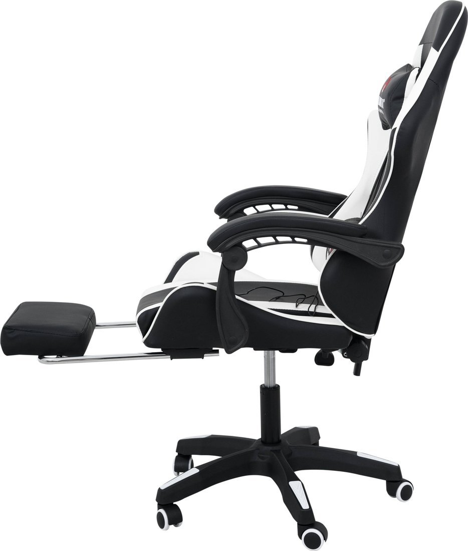 Игровое (геймерское) кресло Calviano 1584 (PU, черный/белый) - фото2