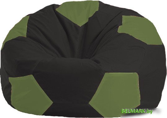 Кресло-мешок Flagman Мяч Стандарт М1.1-399 (черный/оливковый) - фото
