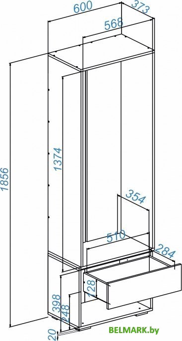 Тумба для обуви Woodville Роут 0.6 м 615370 (белый/дуб вотан) - фото2