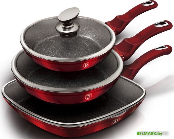 Набор сковород Berlinger Haus Burgundy Metallic Line BH-6189 - фото2