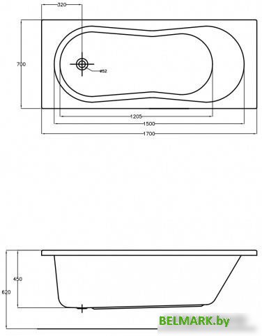 Ванна Cersanit Nike 170x70 (с каркасом и экраном) - фото2