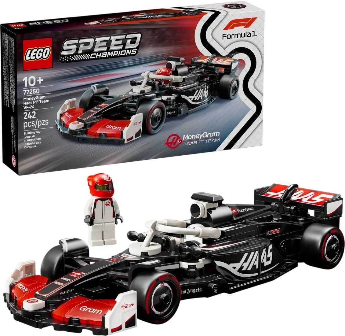 Конструктор LEGO Speed Champions 77250 Гоночный автомобиль MoneyGram Haas F1 Team VF-24 - фото