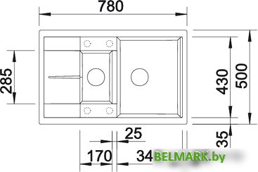 Кухонная мойка Blanco Metra 6 S Compact (алюметаллик) [513553] - фото2