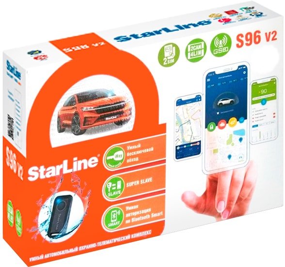 Автосигнализация StarLine S96 v2 2CAN+4LIN 2SIM GSM - фото