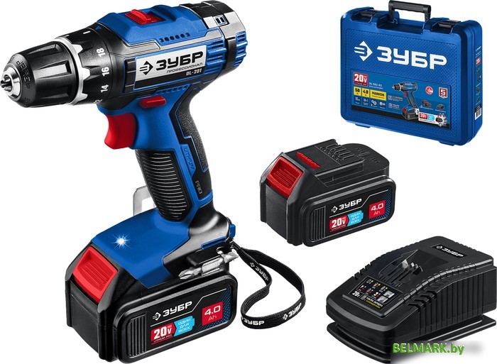 Дрель-шуруповерт Зубр Профессионал DL-201-42 (с 2-мя АКБ, кейс) - фото