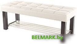 Банкетка AMC Lux 4 с полкой кожзам коричневый/бежевый/бежевый 4.1Б120233 - фото