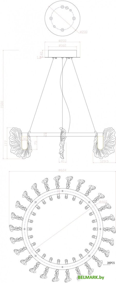 Подвесная люстра Divinare Anna 1138/01 LM-90 - фото2