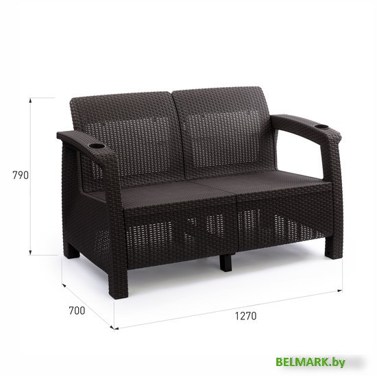 Садовый диван Альтернатива Ротанг-плюс М8837 (мокко) - фото2