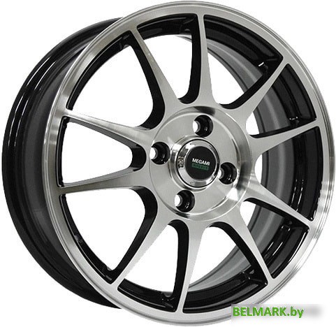Литые диски Megami MGM-5 15x6" 4x100мм DIA 60.1мм ET 50мм BKF - фото