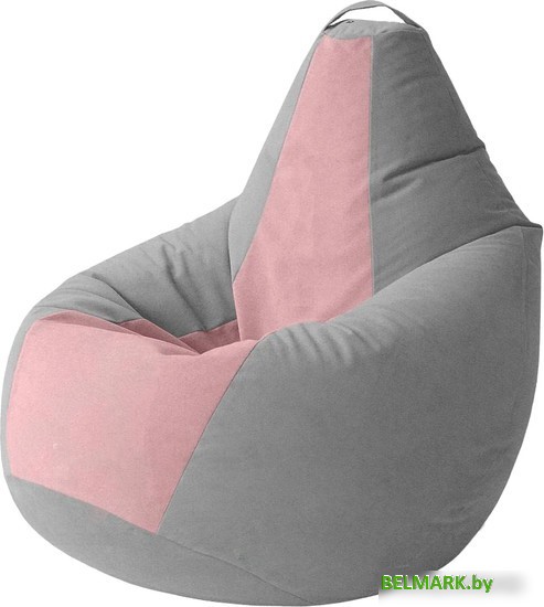 Кресло-мешок Kreslomeshki Груша Kombo XXXL GKV-145x100-SP (сталь/пудра) - фото