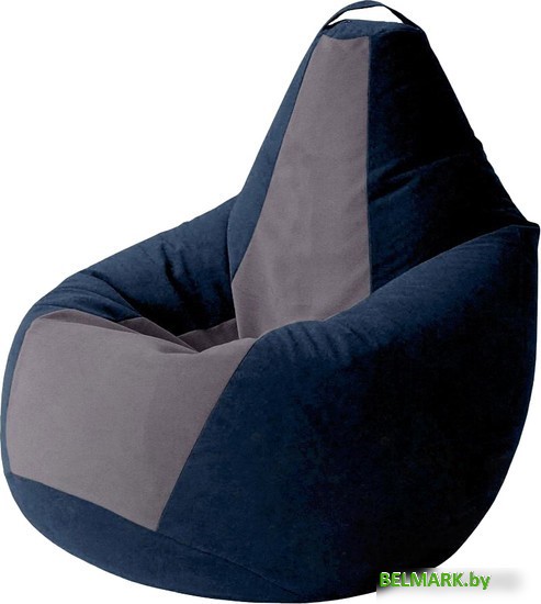 Кресло-мешок Kreslomeshki Груша Kombo XXXL GKV-145x100-TSA (темно-синий/антрацит) - фото