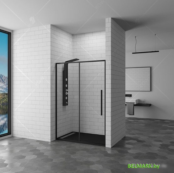 Душевая дверь RGW SV-12B 130 (черный/прозрачное стекло) - фото2