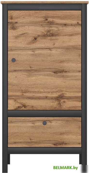 Тумба Black Red White Loft REG1D1S/60 (дуб вотан/черный) - фото