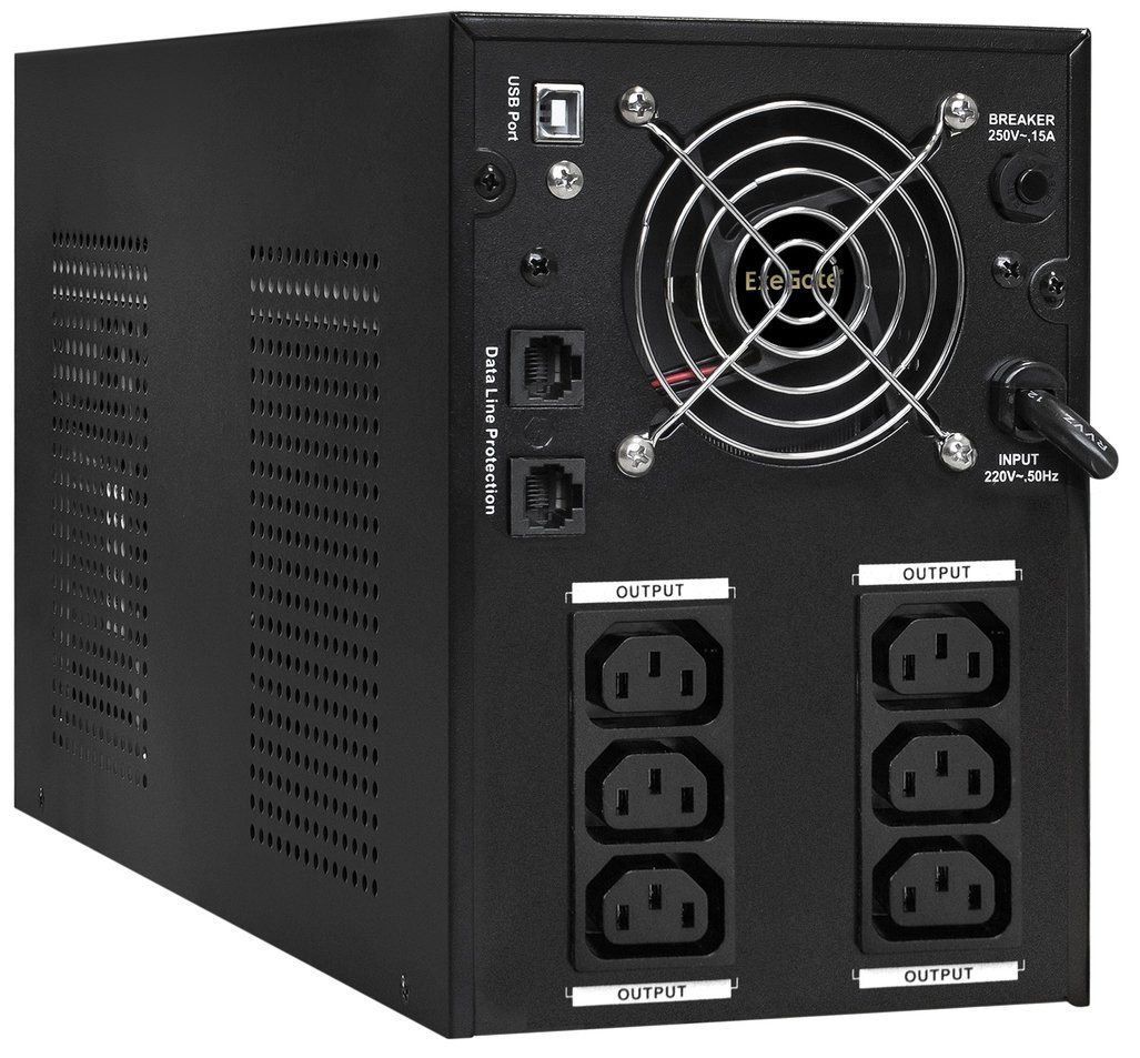 Источник бесперебойного питания ExeGate SpecialPro Smart LLB-3000.LCD.AVR.C13.RJ.USB - фото2