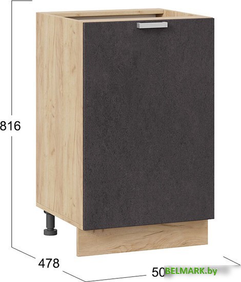 Шкаф напольный Трия Гранита 1Н5 (дуб крафт золотой/бетон графит) - фото2