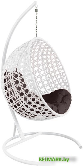 Подвесное кресло M-Group Круг Люкс 11060105 (белый ротанг/коричневая подушка) - фото