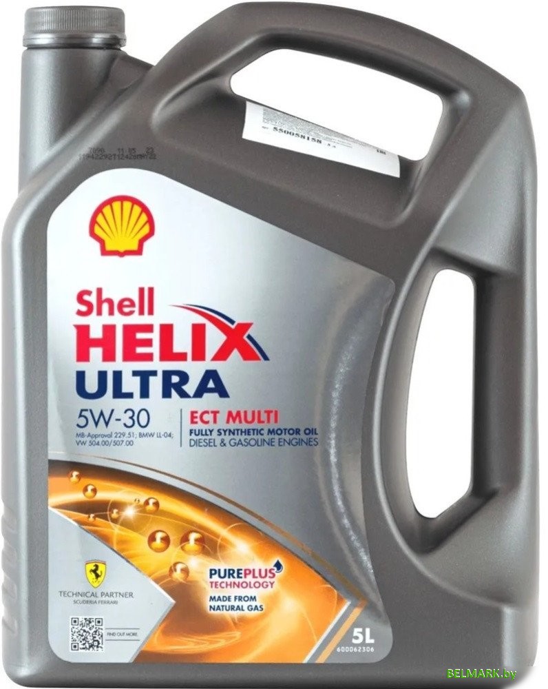 Моторное масло Shell Helix Ultra ECT Multi 5W-30 5л - фото