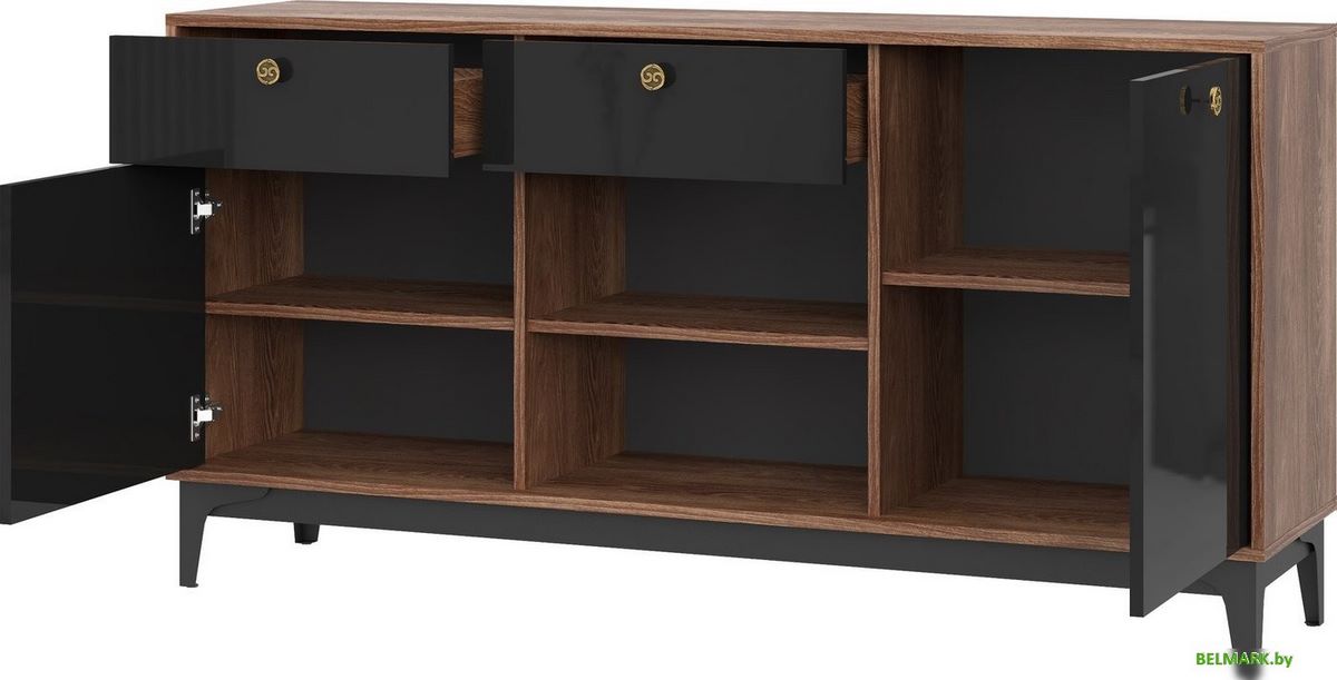 Тумба НК-Мебель Brass KM-1 (черный глянец) - фото2